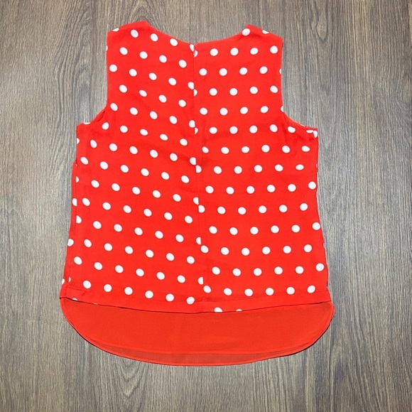 🔥🔥🔥Rose & Olive Red and White Polka Dot Blouse Size: Small🔥🔥🔥 - Picture 5 of 8